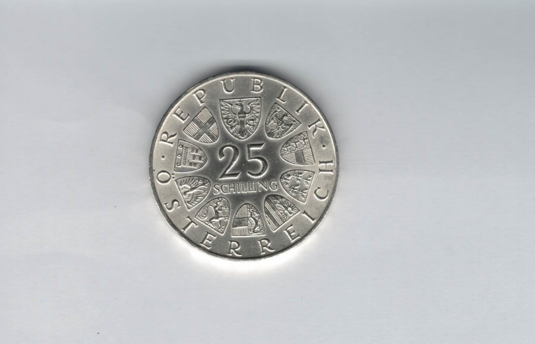  25 Schilling 1969 Peter Rosegger silber Gedenkmünze Österreich 2. Rep Spittalgold9800 (4588/15)   