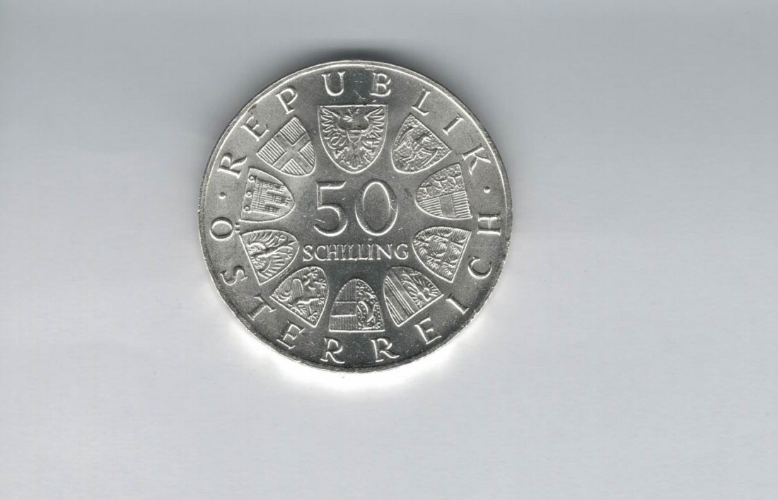  50 Schilling 1966 150 Jahre Nationalbank Österreich Spittalgold9800 silber (4584/5)   