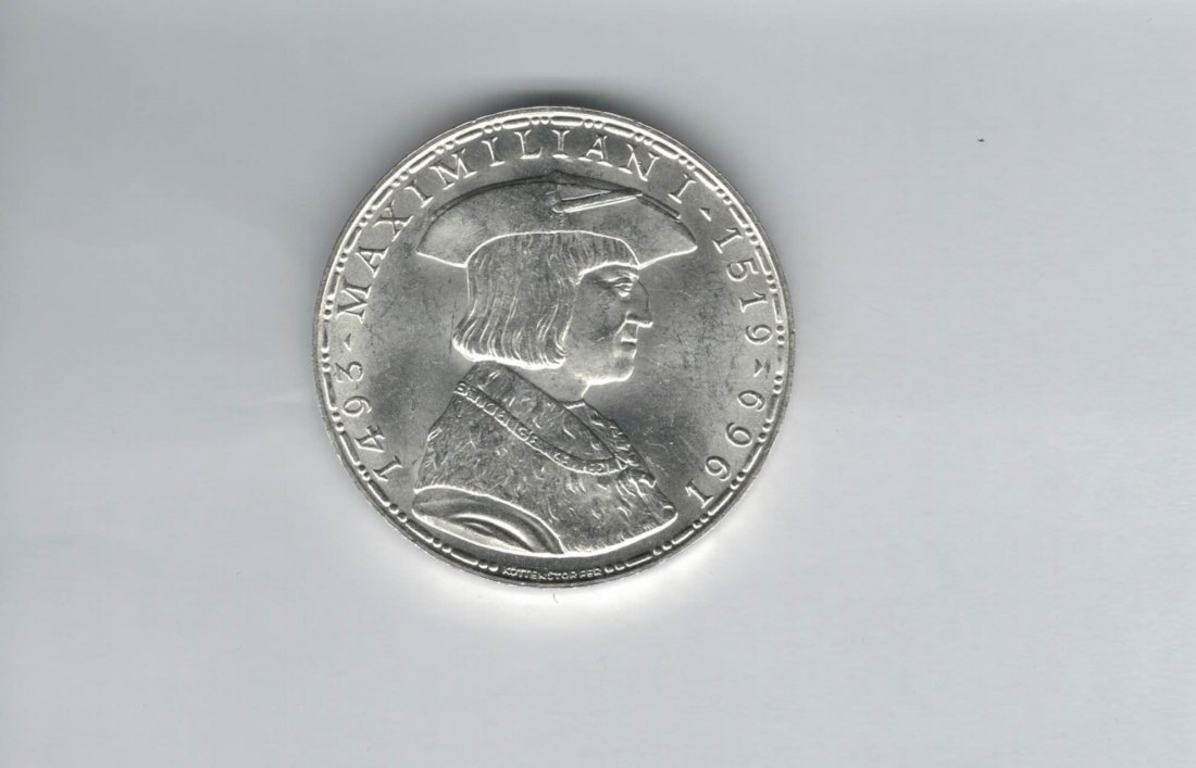  50 Schilling 1969 Kaiser Maximilian I. Österreich 2. Republik silber (4584/8)   