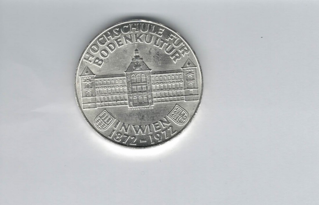  50 Schilling 1972 100 J. Hochschule für Bodenkultur 18g fein Österreich Spittalgold9800 Ag (4584/13)   