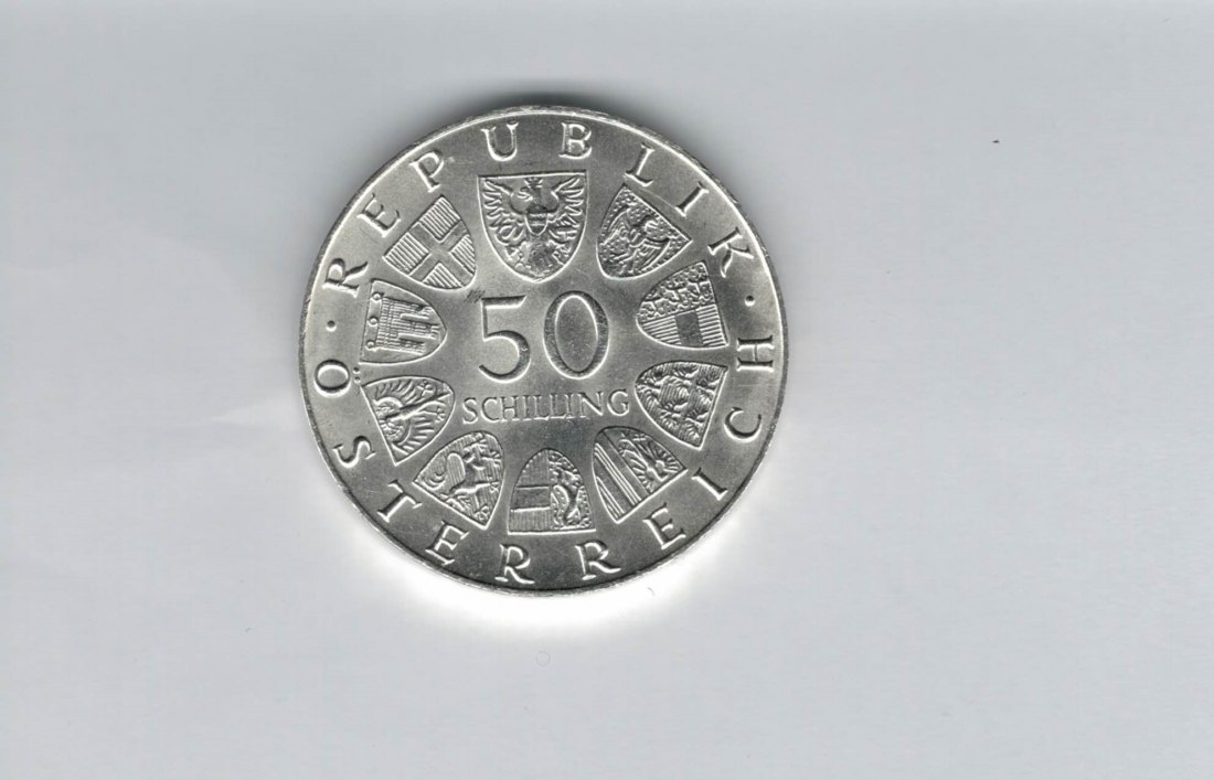  50 Schilling 1972 100 J. Hochschule für Bodenkultur 18g fein Österreich Spittalgold9800 Ag (4584/13)   