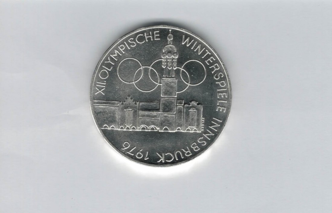  100 Schilling 1976 Winterolympiade Innsbruck Stadtturm Wien 15,36 fein silber Österreich (01914/5)   