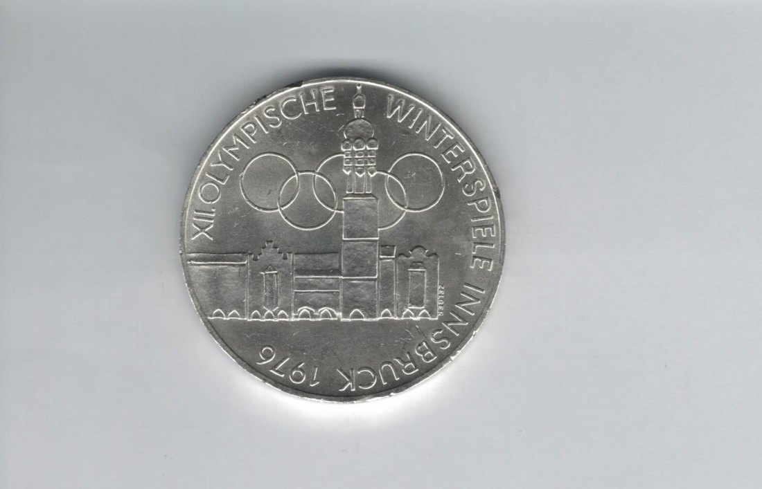  100 Schilling 1976 Winterolympiade Innsbruck Stadtturm Hall silber Österreich (01914/6)   