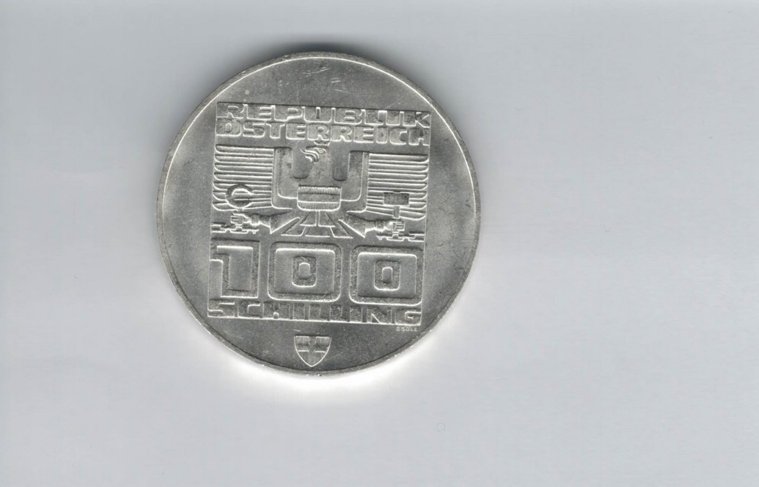  100 Schilling 1976 Berg Isel Schanze Innsbruck Wien Olypm. Winterspiele Ag Österreich2.Rep (01914/9)   