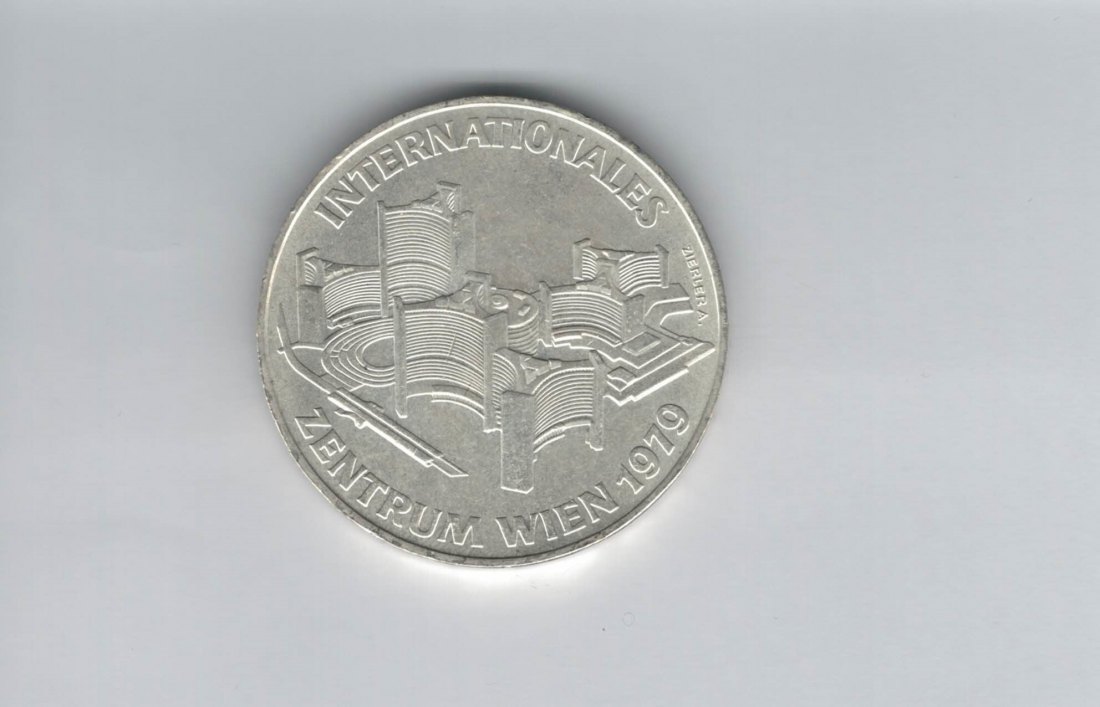  100 Schilling 1979 Internationales Zentrum Wien Uno City silber Österreich 2.Rep (01914/23)   