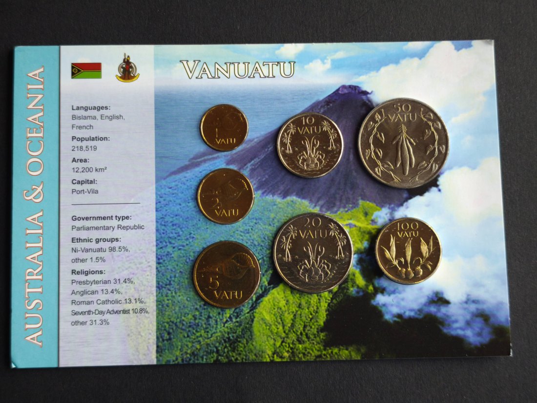  Kursmünzensatz im Papierschutz - Vanuatu   