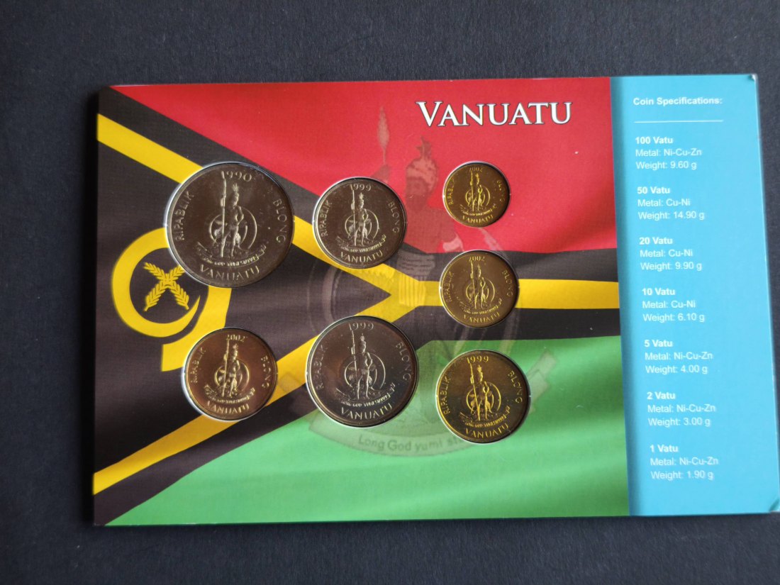  Kursmünzensatz im Papierschutz - Vanuatu   