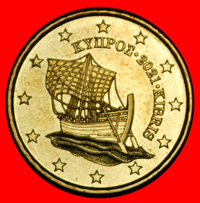  Ⰶ GREECE (2008-2024): CYPRUS★10 CENT 2021! SHIP NORDIC GOLD UNC MINT LUSTRE! LOW START ★ NO RESERVE!   