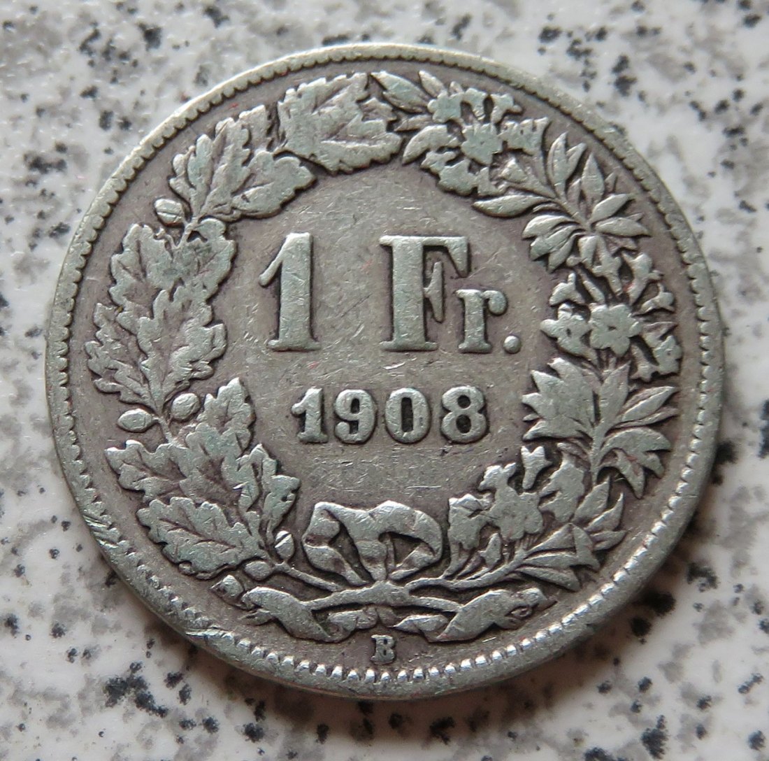  Schweiz 1 Franken 1908 B   