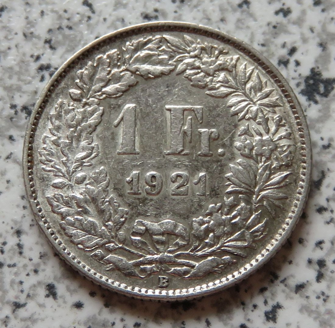  Schweiz 1 Franken 1921 B   