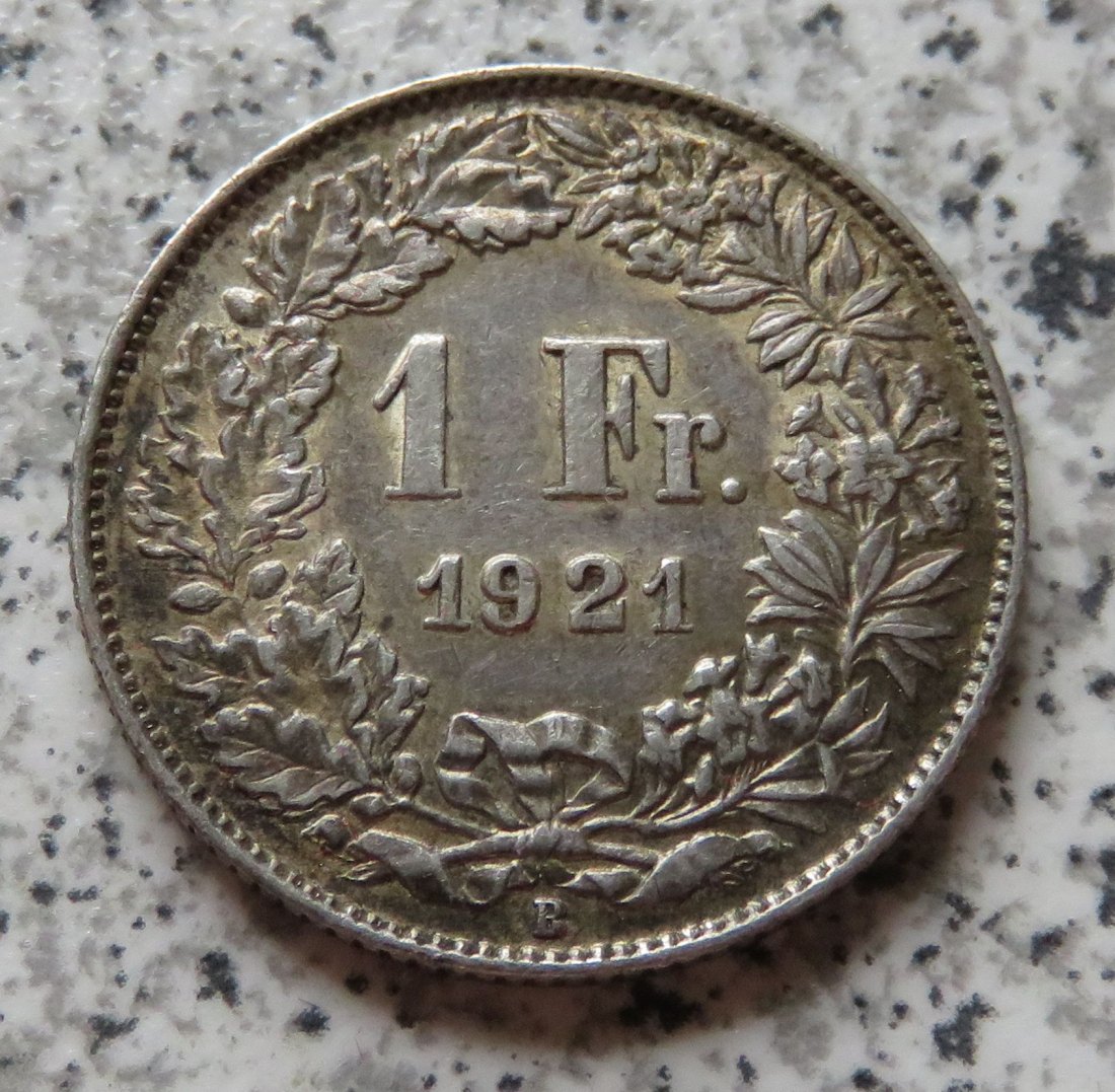  Schweiz 1 Franken 1921 B   