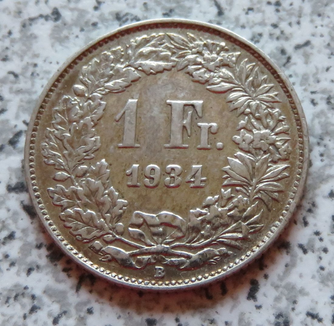  Schweiz 1 Franken 1934 B   