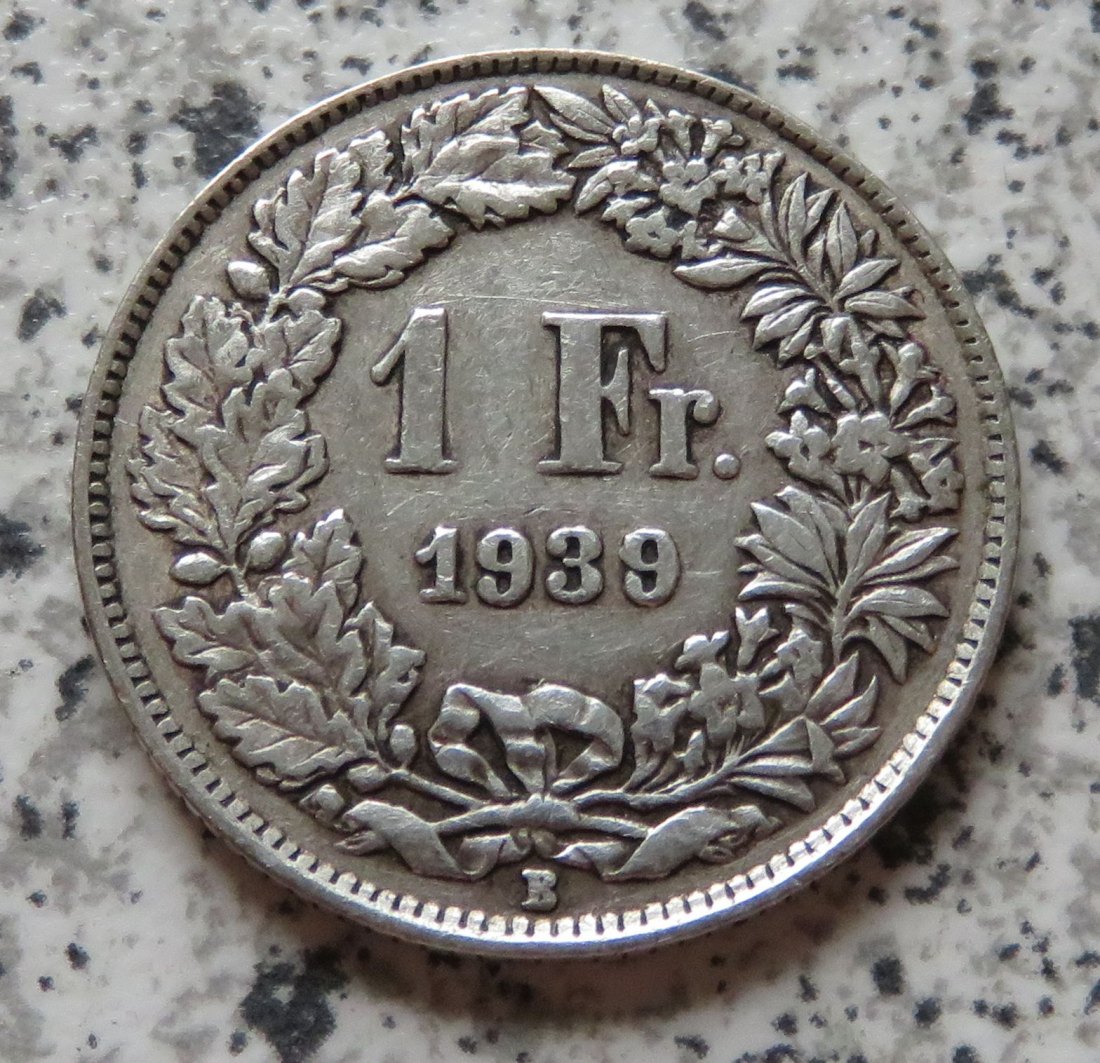  Schweiz 1 Franken 1939 B   