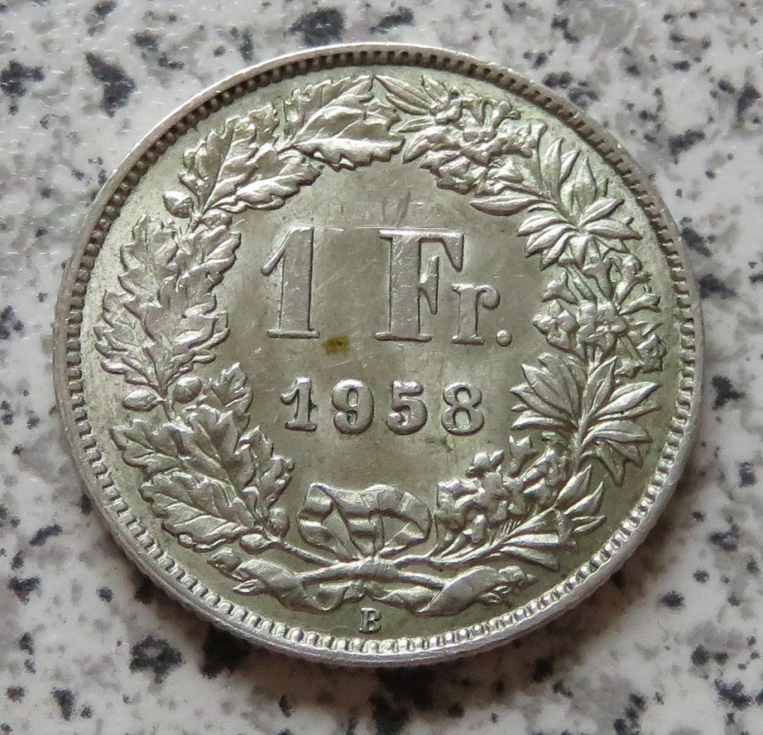  Schweiz 1 Franken 1958 B   