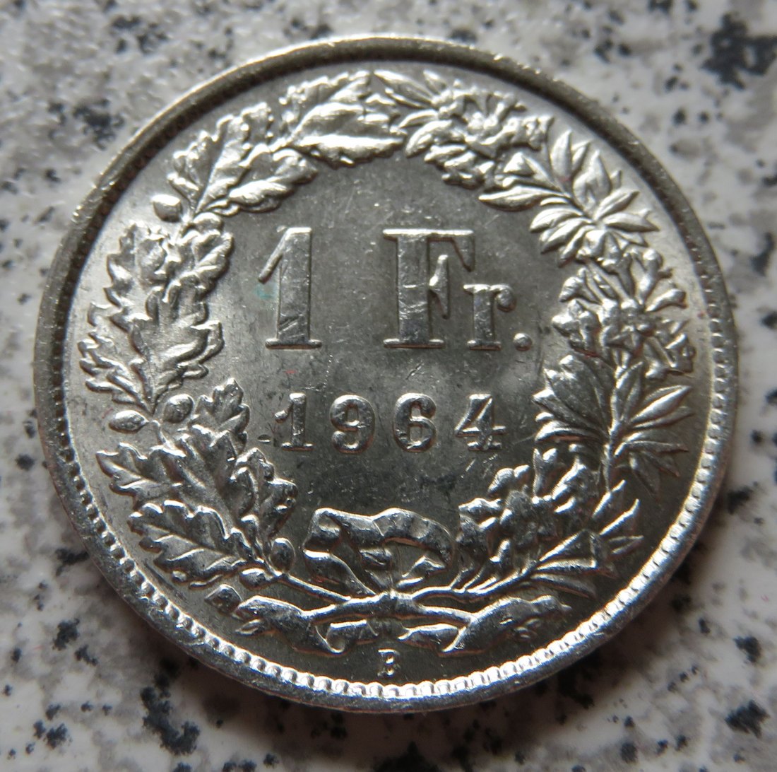  Schweiz 1 Franken 1964 B   