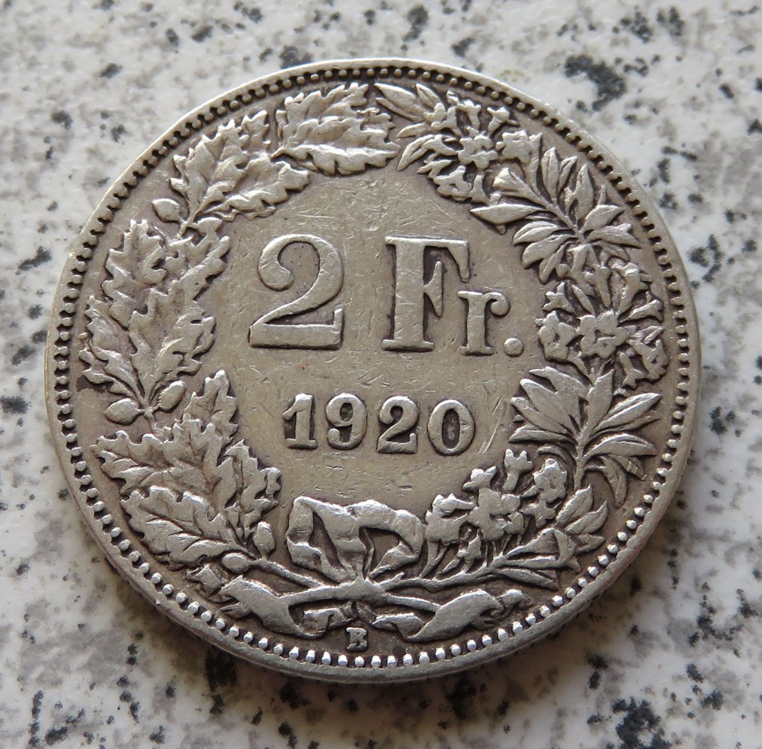  Schweiz 2 Franken 1920 B   