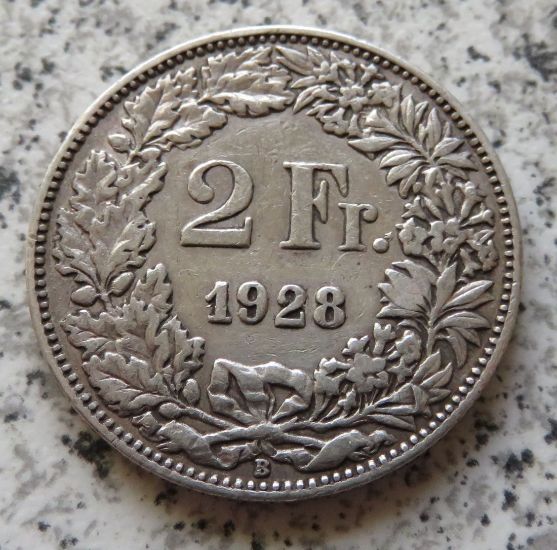  Schweiz 2 Franken 1928 B   