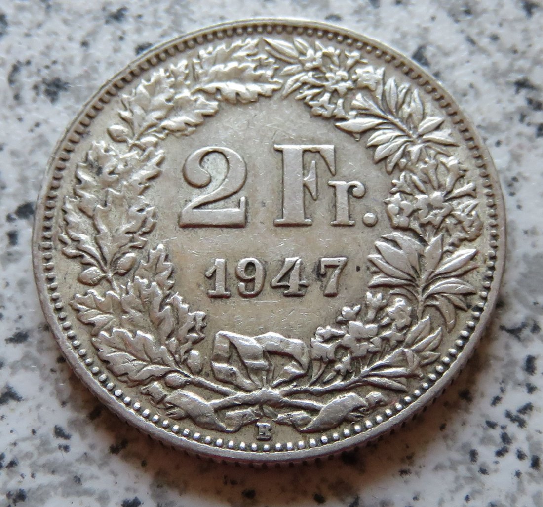  Schweiz 2 Franken 1947 B   