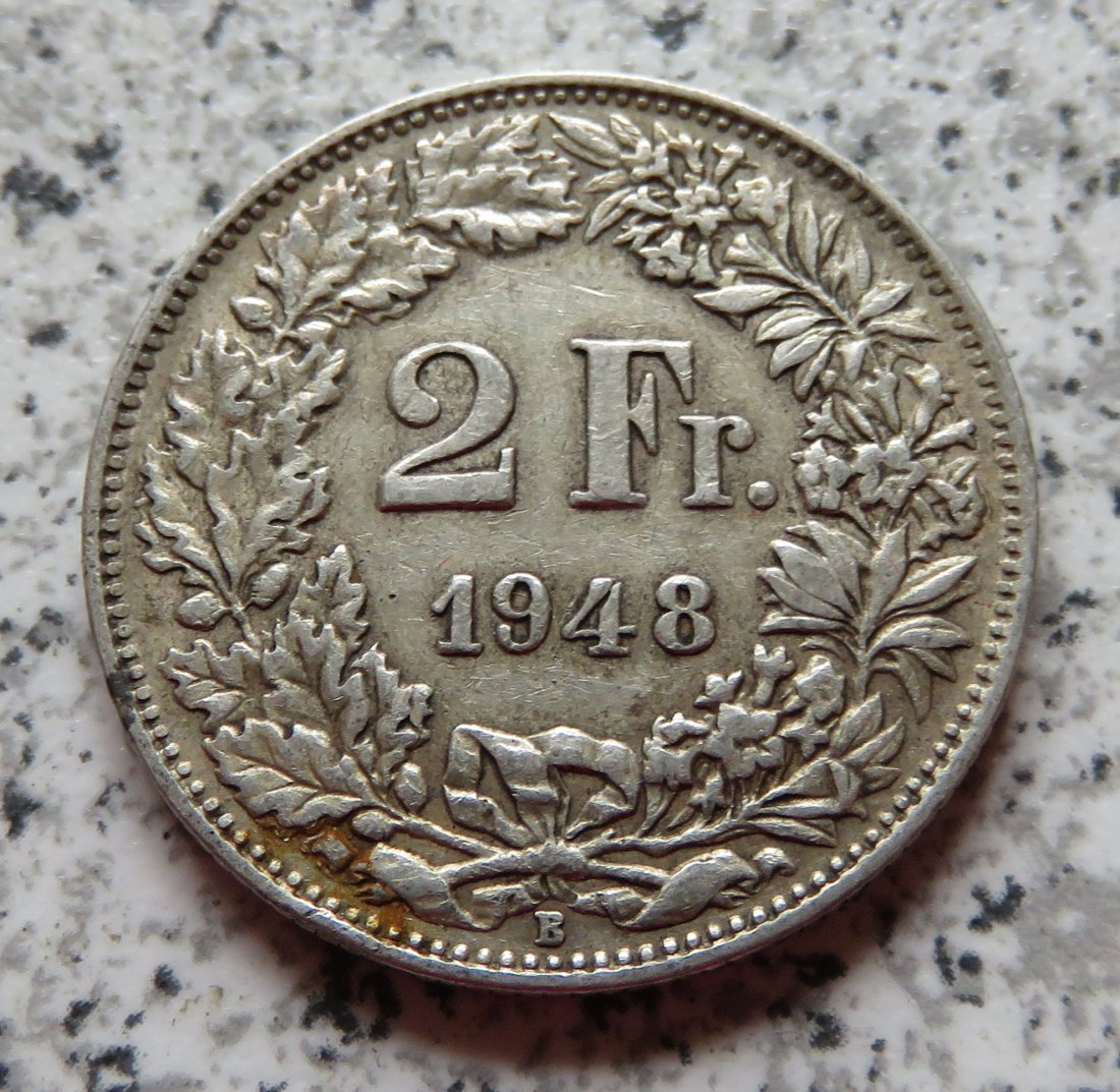  Schweiz 2 Franken 1948 B   