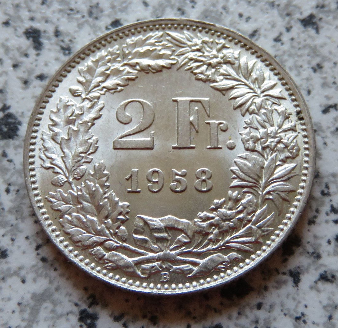  Schweiz 2 Franken 1958 B   