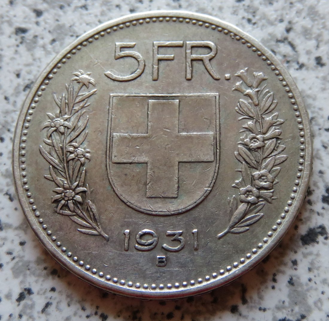  Schweiz 5 Franken 1931 B   