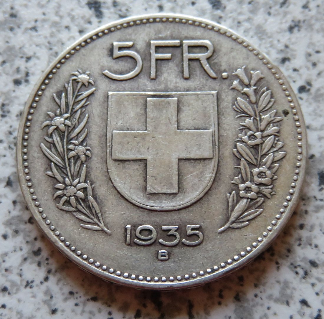  Schweiz 5 Franken 1935 B   