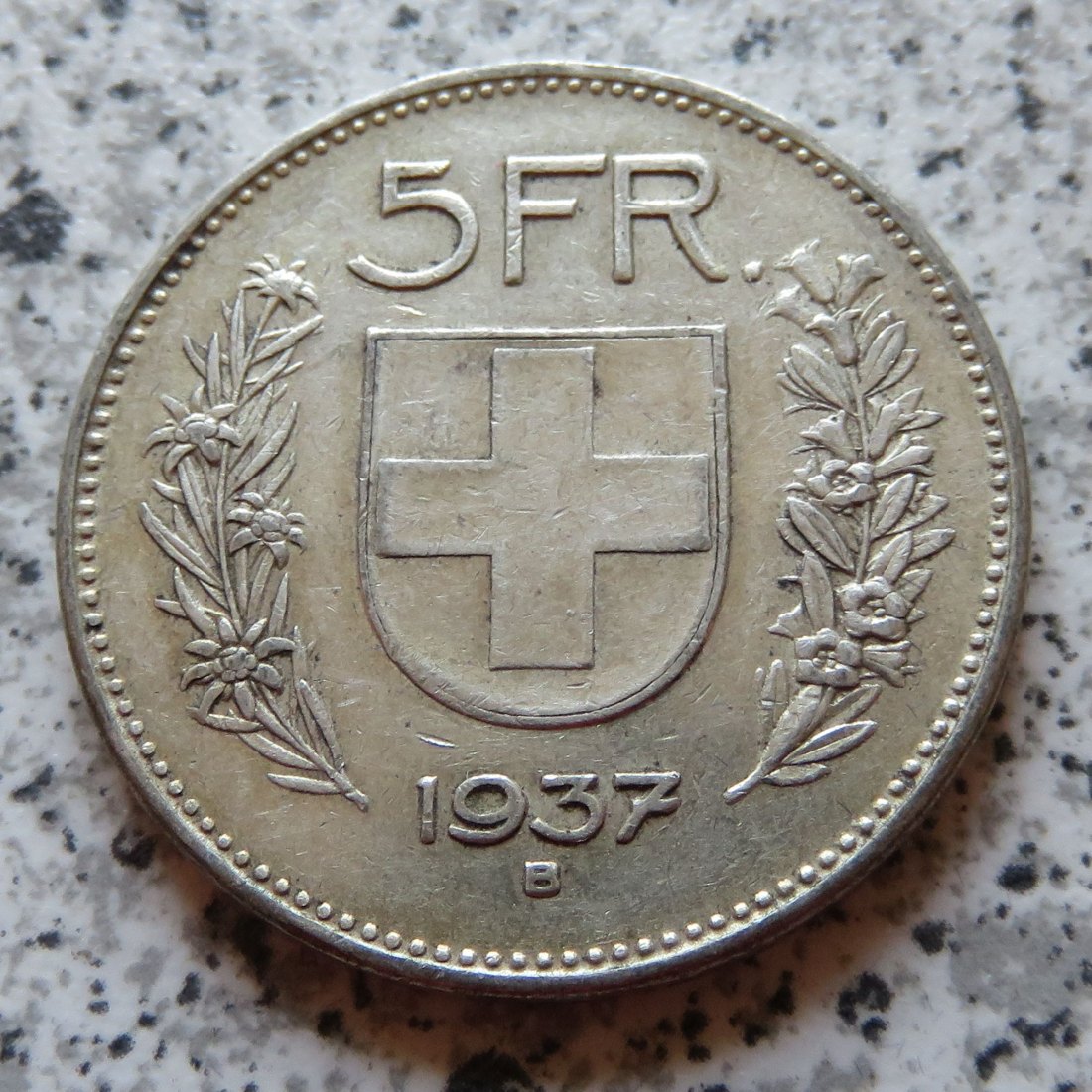  Schweiz 5 Franken 1937 B   