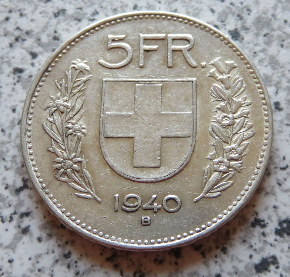  Schweiz 5 Franken 1940 B   