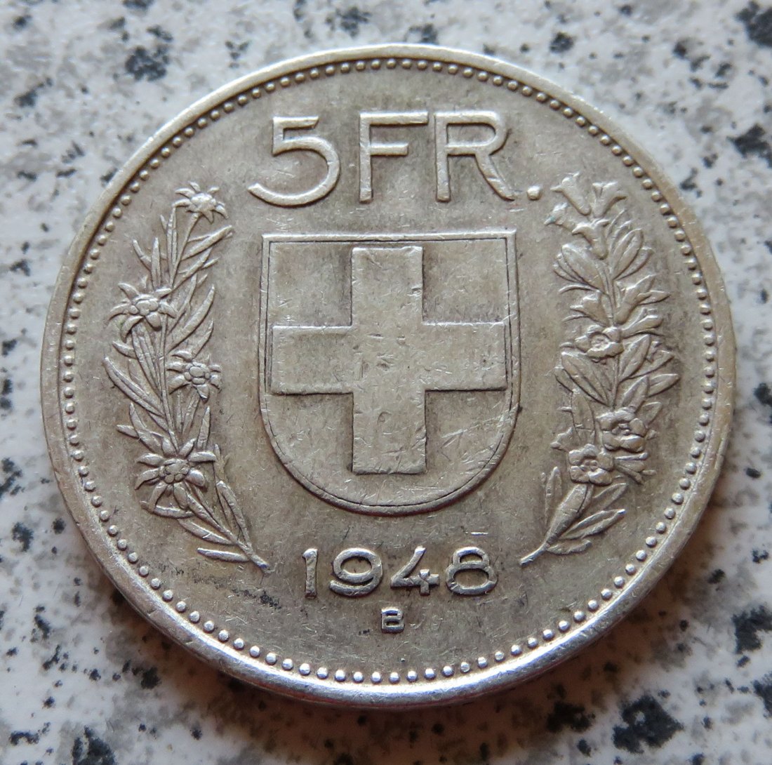  Schweiz 5 Franken 1948 B   