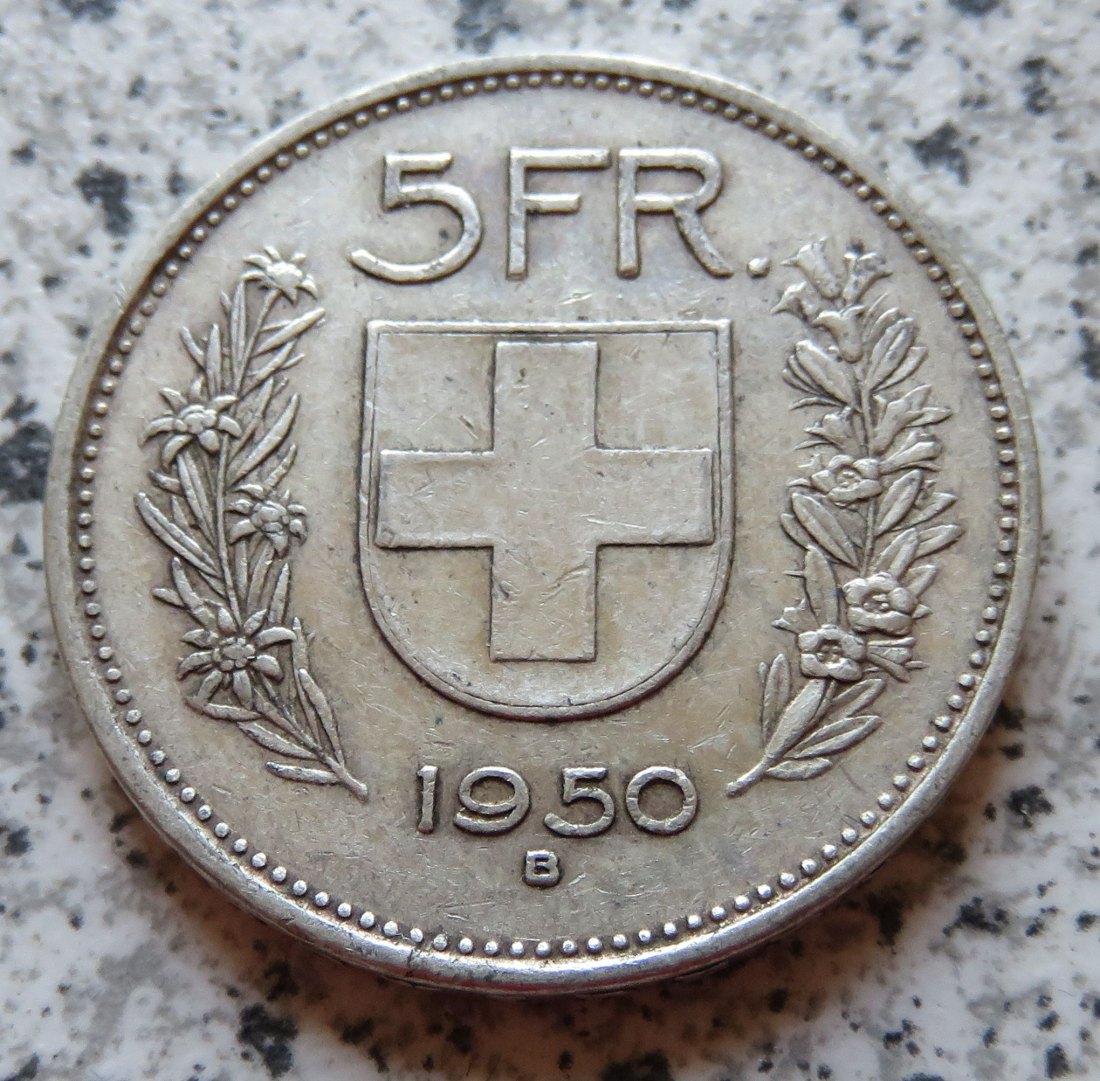  Schweiz 5 Franken 1950 B   