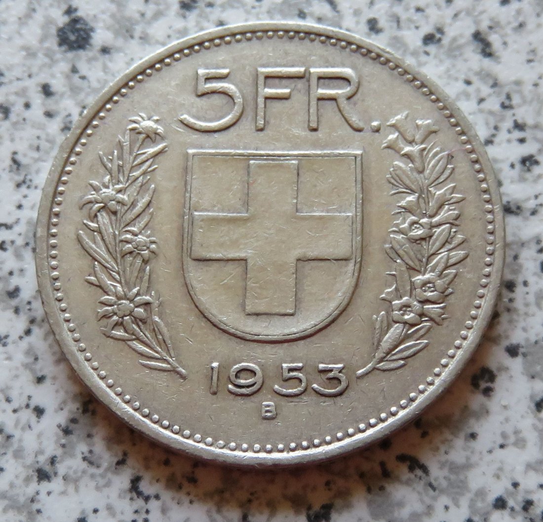  Schweiz 5 Franken 1953 B   