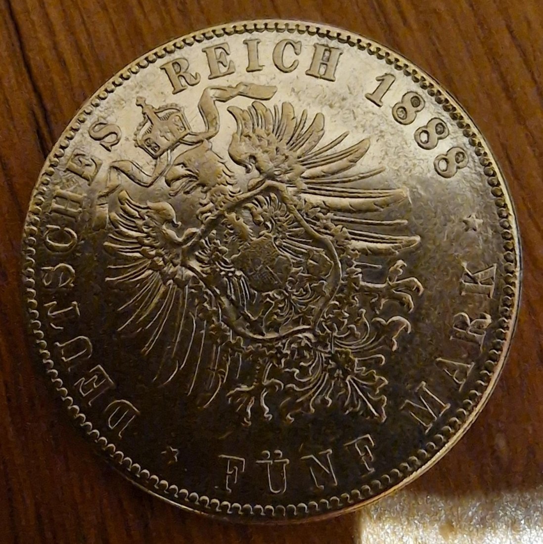  5 MARK GROSSHERZOG LUDWIG IV VON HESSEN 1888 NP VZ   