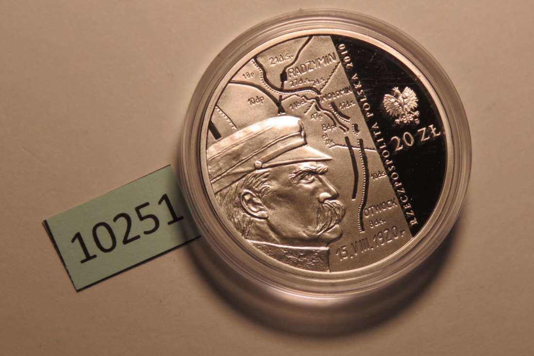  10251 POLEN - 2010 - 20 zt - 28,2 g Silber 0.925 - Schlacht um Warschau   