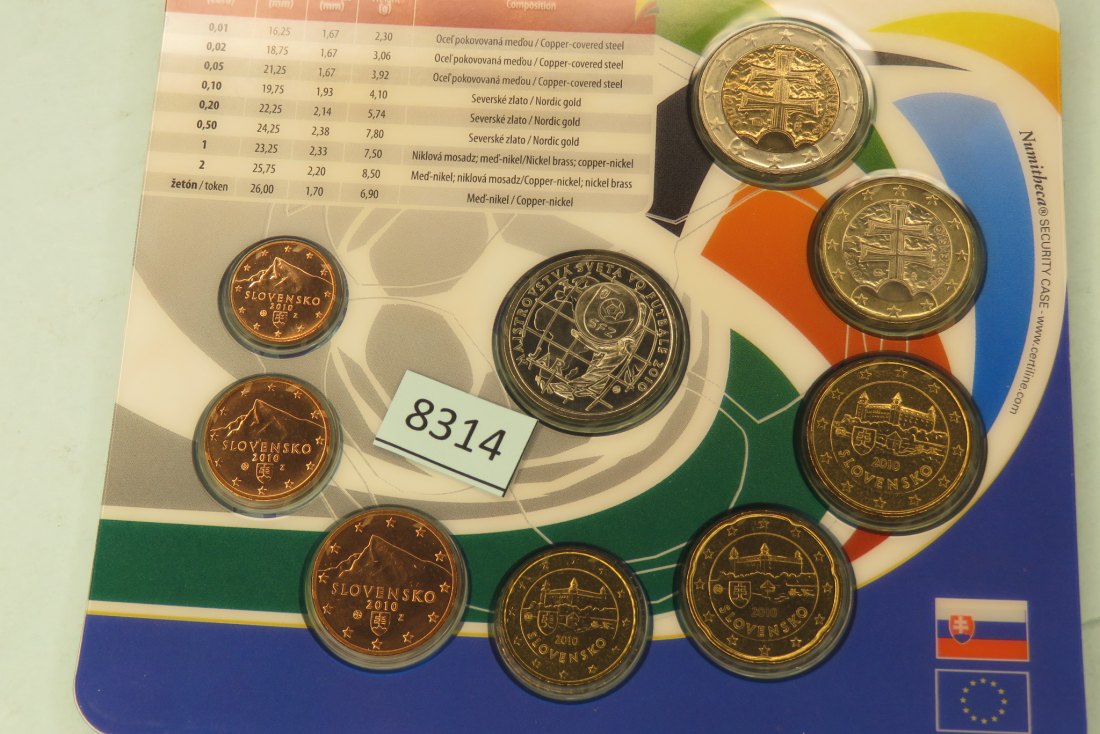  8314 Slowakei 2010 EURO - KMS  mit Medaille - Fußball WM   