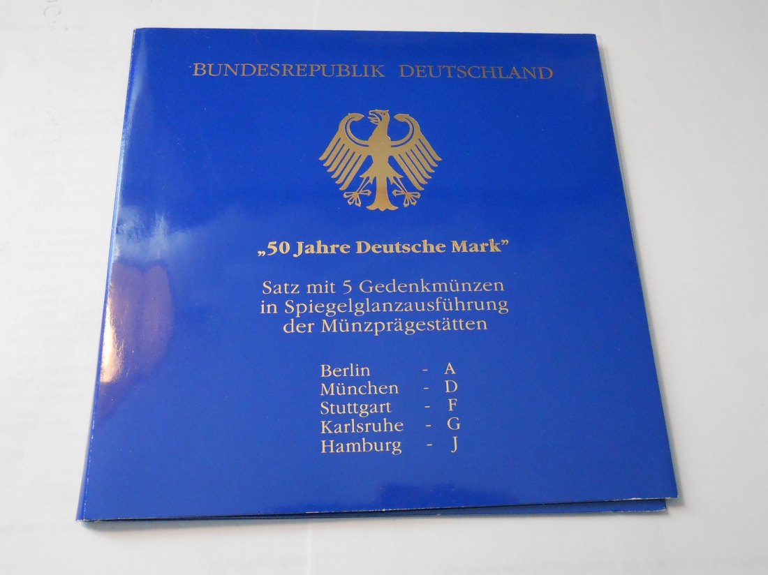  Deutschland, Gedenkmünzensatz 10 DM 1998 „50 Jahre Deutsche Mark“   