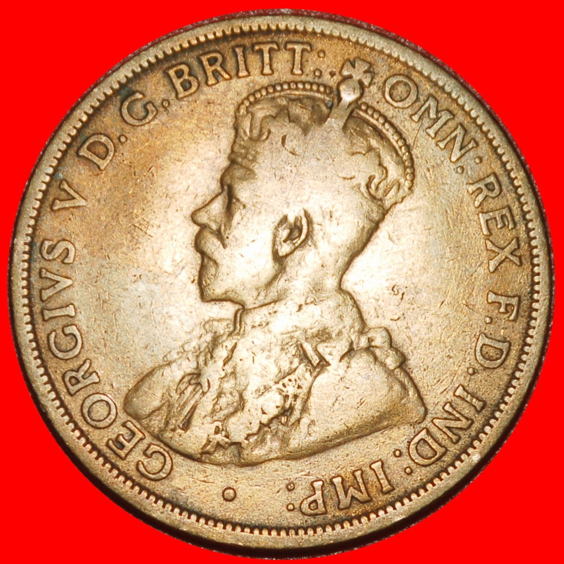  Ⰶ BRITAIN DIES: AUSTRALIA ★ 1 PENNY 1919 NO DOT! GEORGE V (1911-1936) LOW START ★ NO RESERVE!   