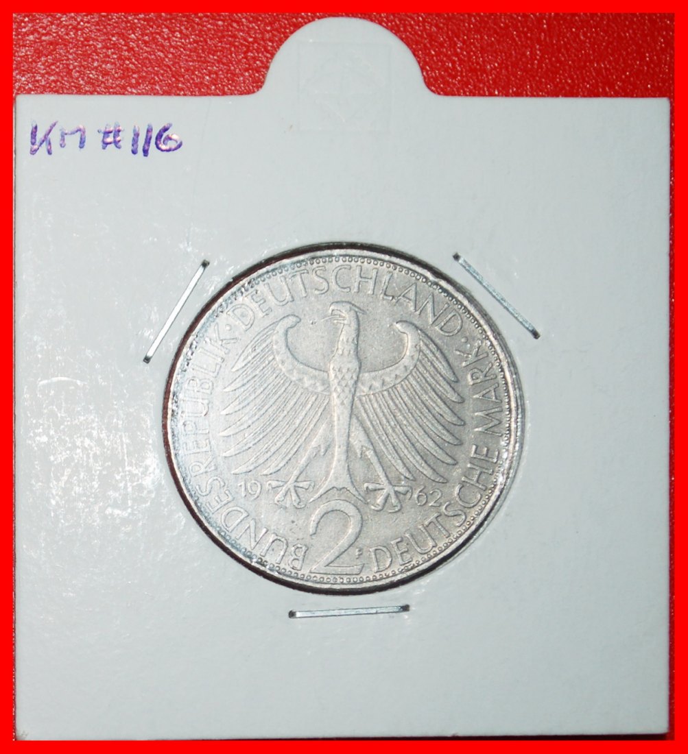  Ⰶ NOBEL PRIZE 1918:GERMANY★2 MARKS 1962F PLANCK (1858-1947) BADEN-WUERTTEMBERG★LOW START★NO RESERVE!   