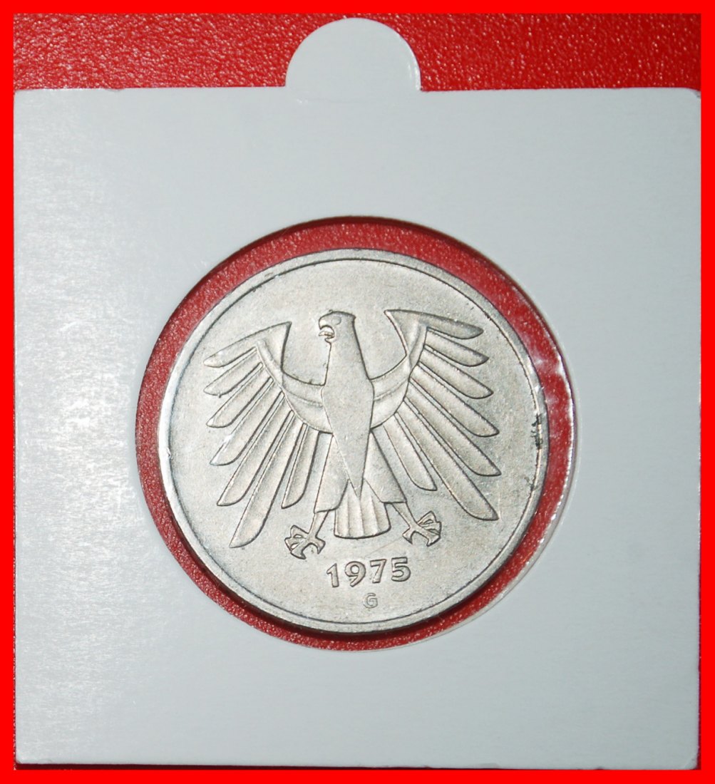  Ⰶ EAGLE (1975-2001): GERMANY ★ 5 MARK 1975G TV! BADEN-WUERTTEMBERG! IN HOLDER!★LOW START★NO RESERVE!   