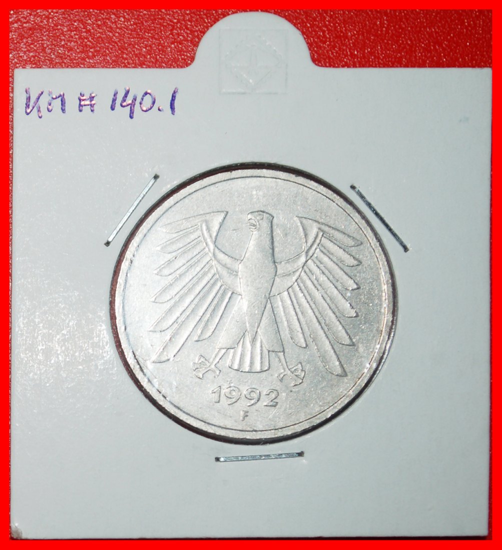  Ⰶ EAGLE (1975-2001): GERMANY ★ 5 MARK 1992F TV! BADEN-WUERTTEMBERG! IN HOLDER!★LOW START★NO RESERVE!   