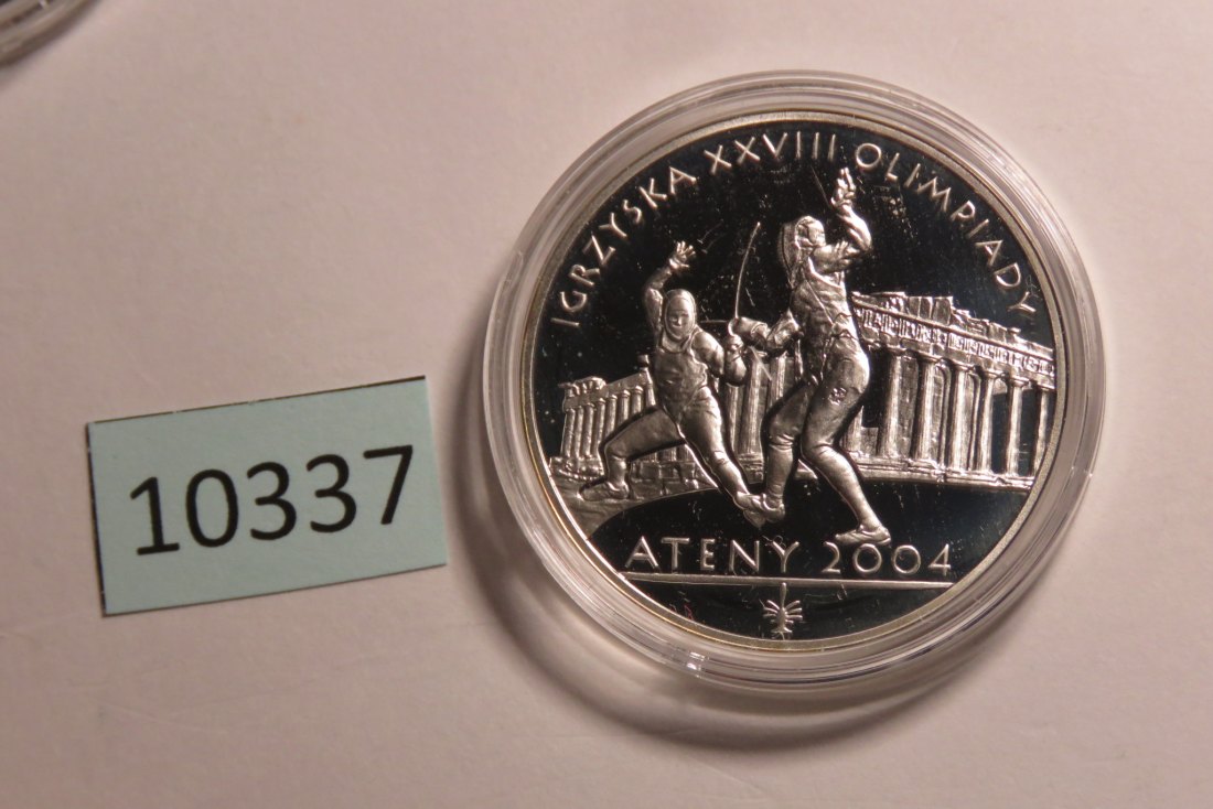  10337 POLEN - 2004 - 10 zt - 14,1 g Silber 0.925 - Olympia  Fechten   