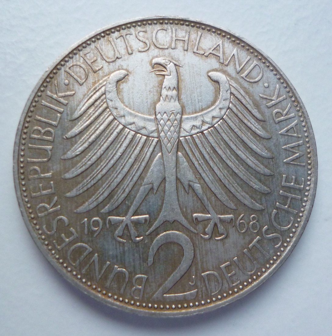  Deutschland 2 Deutsche Mark 1968 J Max Planck unzirkuliert   