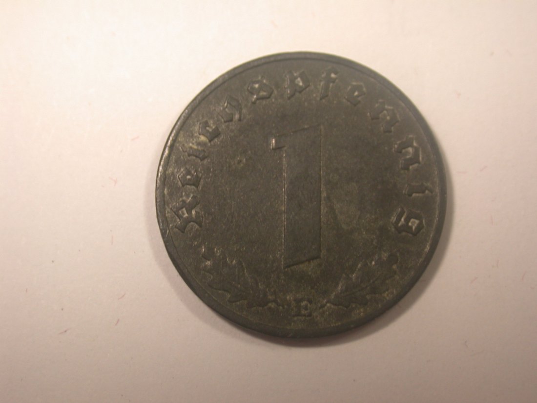  I11  3. Reich 1 Pfennig Zink 1944 E in vz-St  Originalbilder   