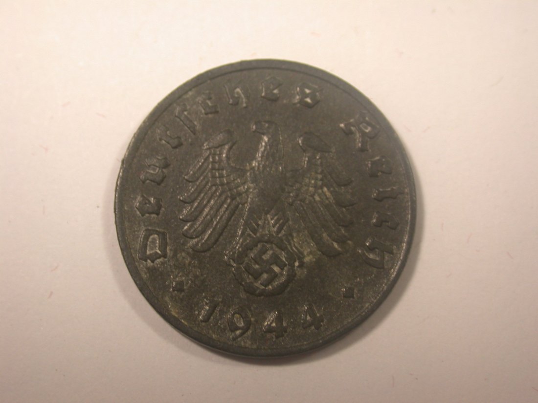  I11  3. Reich 1 Pfennig Zink 1944 E in vz-St  Originalbilder   