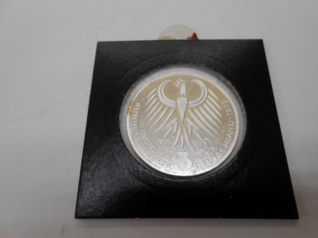  Deutschland Silber 5 DM Gedenkmünze 1975 J Friedrich Ebert   