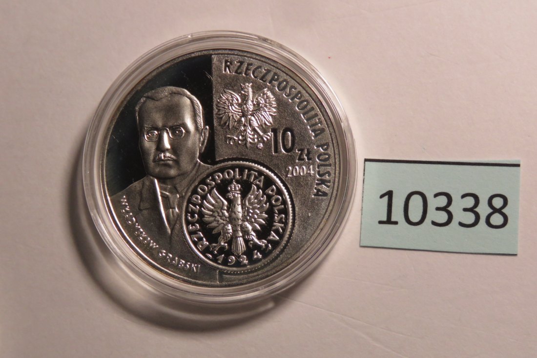  10338 POLEN - 2004 - 10 zt - 14,1 g Silber 0.925 - alte 1 zloty Münze   