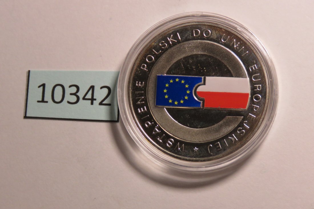  10342 POLEN - 2004 - 10 zt - 14,1 g Silber 0.925 - COLOR - EU-Beitritt   