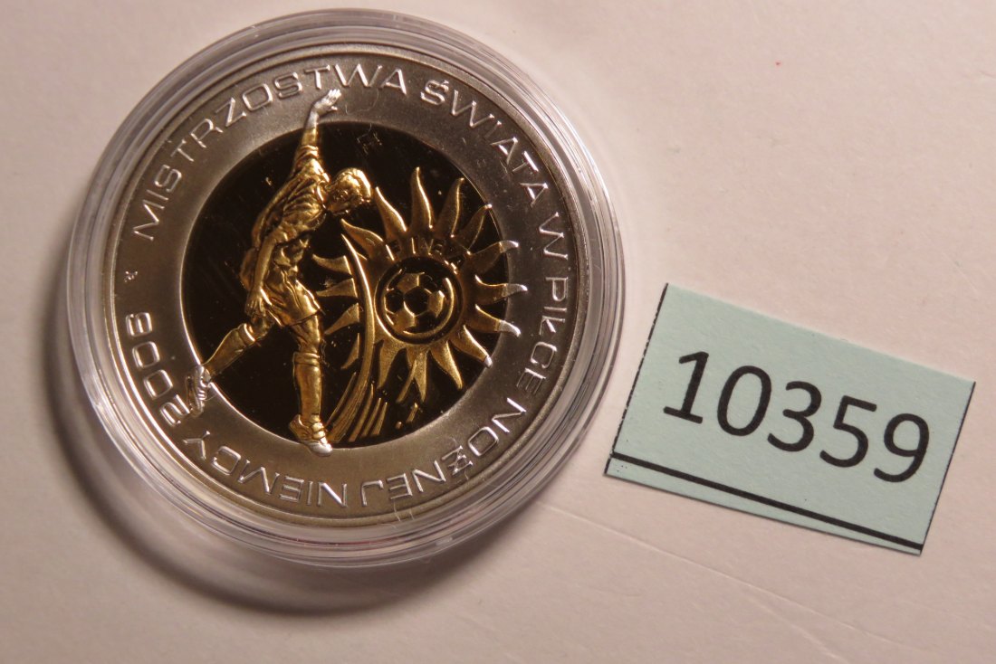  10359 POLEN - 2006 - 10 zt - 14,1 g Silber 0.925 vergoldet - Fußball WM   