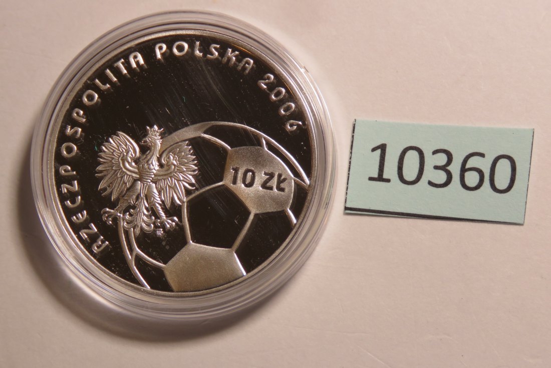  10360 POLEN - 2006 - 10 zt - 14,1 g Silber 0.925  - Fußball WM   