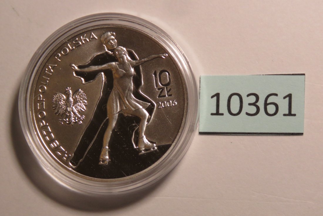  10361 POLEN - 2006 - 10 zt - 14,1 g Silber 0.925  - Olympia Eiskunstlauf   