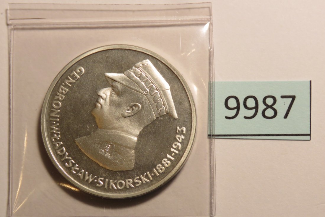  9987 POLEN - 1981 - 100 zt - 16,5 g Silber 0.625  - Gen. Sikorski   